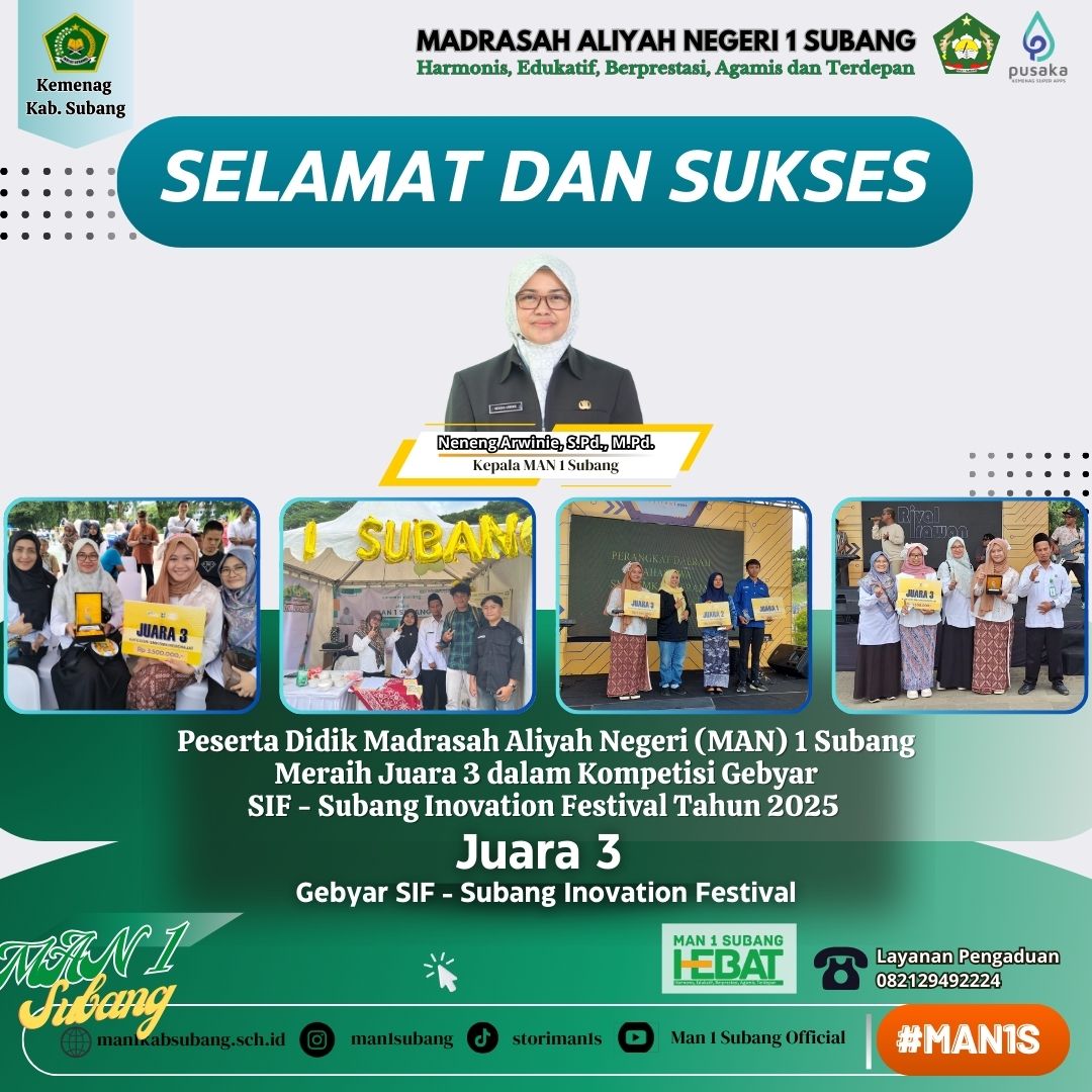 MAN 1 Subang Raih Juara 3 pada Ajang Subang Innovation Festival (SIF) 2025