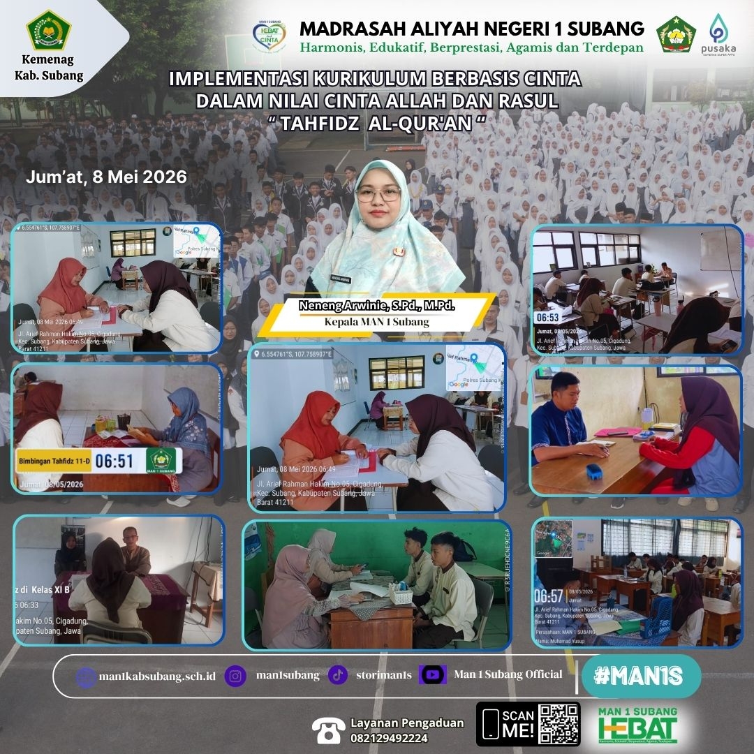 Program Tahfizh Al-Quran MAN 1 Subang Wujud Implementasi Kurikulum Berbasis CINTA